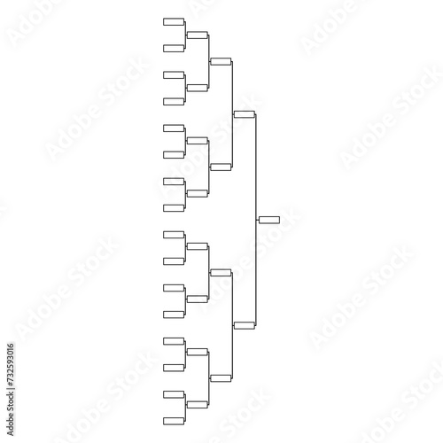 Bracket sport tournament, blank elimination event sign, playoff match vector illustration