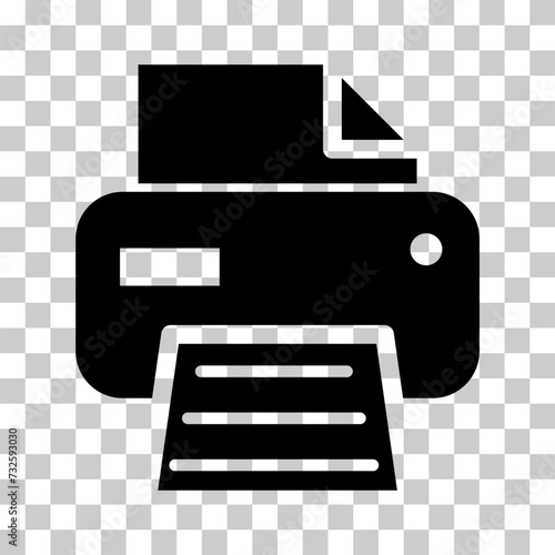 Printer document web icon, printout machine technology flat sign vector illustration