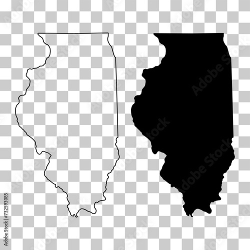 Set of Illinois map, united states of america. Flat concept icon vector illustration