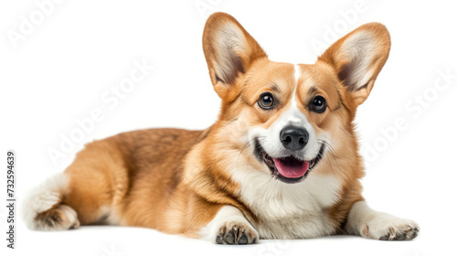 A Portrait Photo of a Charming Corgi Dog on a Clear Background