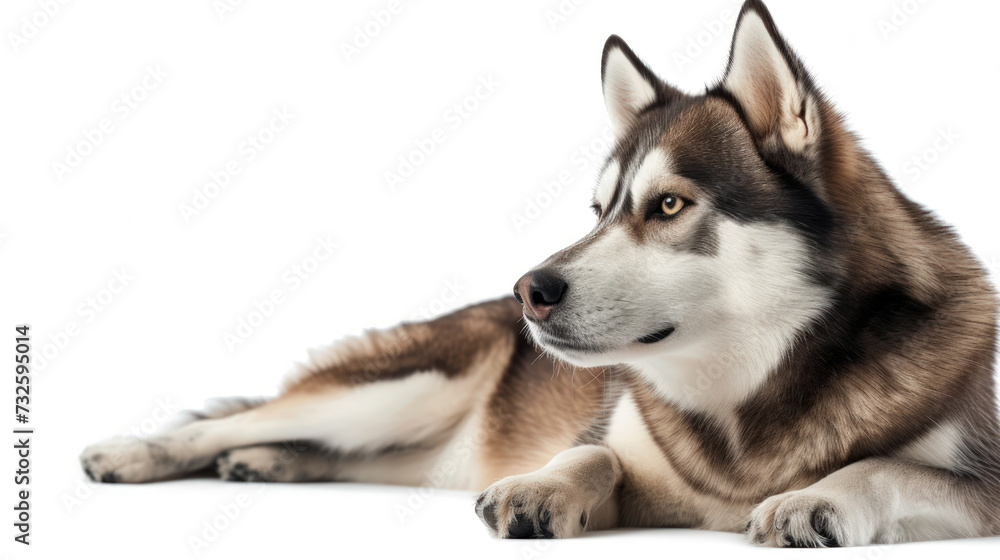 A Portrait of a Husky Isolated on a Crystal-Clear Background