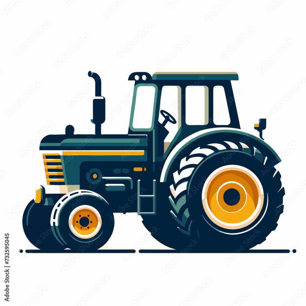 Obraz premium agriculture tractor equipment machinery vector