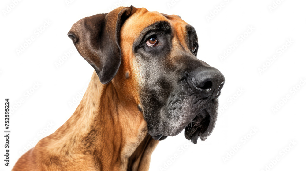A Majestic Portrait of a Great Dane on a Crystal-Clear Background A Majestic Portrait of a Great Dane on a Crystal-Clear Background