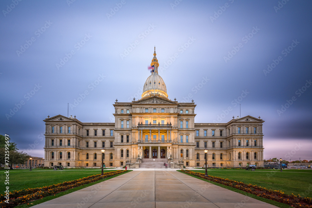 Lansing, Michigan, USA at the Michigan State Capitol