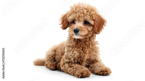 A Playful Portrait of a Poodle Dog on a Crystal-Clear Background