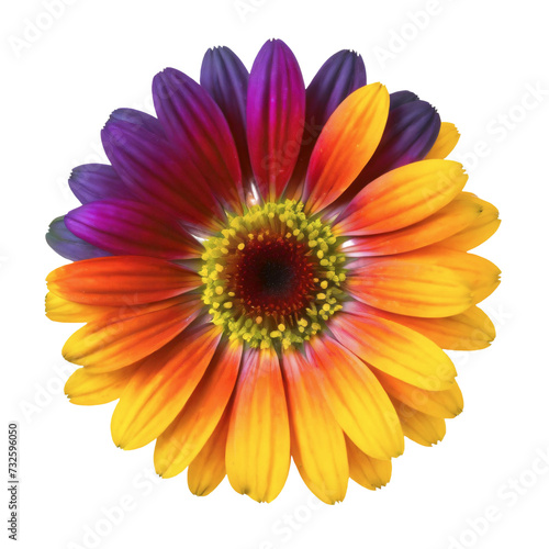 colorful flower isolated on transparent background
