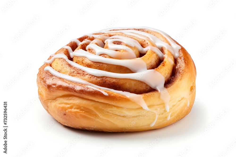 Cinnamon bun on white background Cinnamon bun on white background