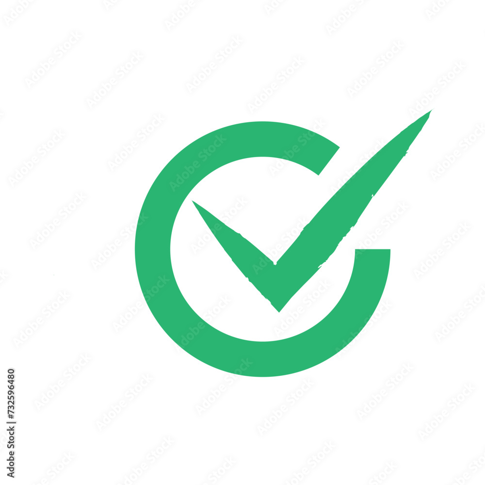 Green check mark icon. Vector checkmark button. Tick symbol Green check mark icon. Vector checkmark button. Tick symbol