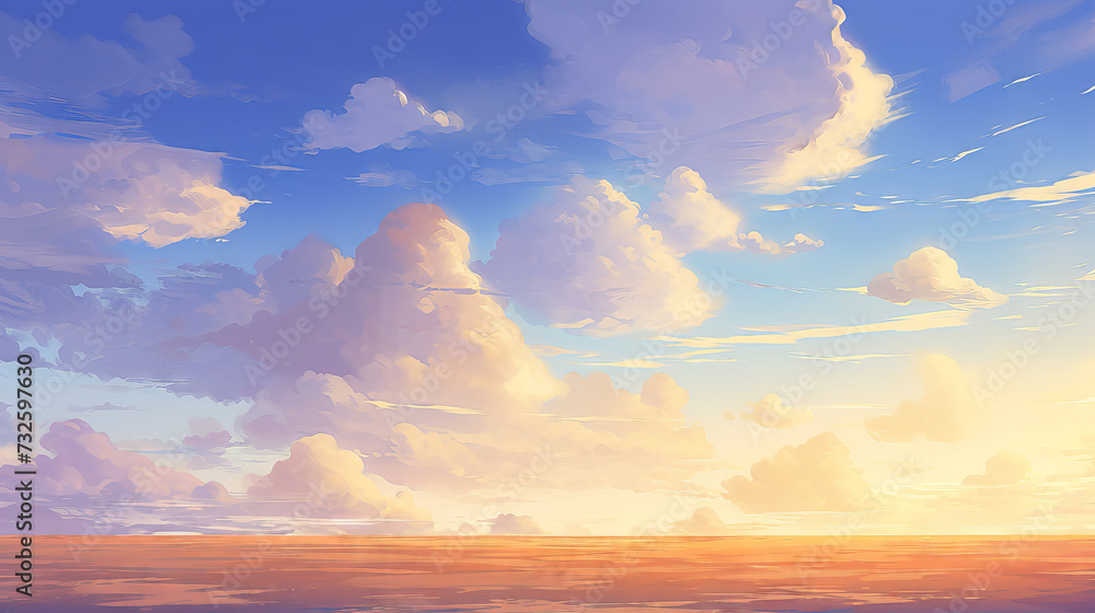 Obraz premium Sunset sky landscape background with clouds