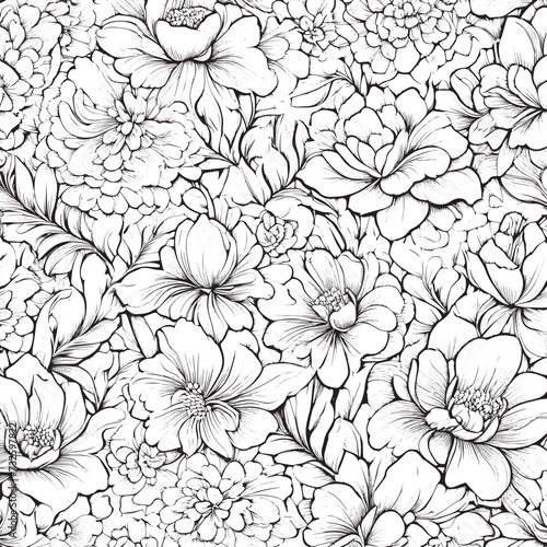 seamless pattern with flowers