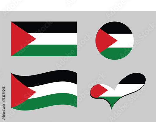 Flag of Palestine. Palestine flag in heart shape. Palestine flag in circle shape. Country flag variations Free Download Flag of Palestine. Palestine flag in heart shape. Palestine flag in circle shape. Country flag variations - GFXLoad