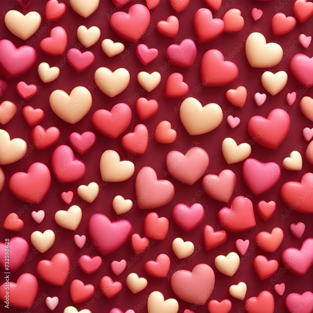 red hearts background