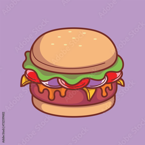Tasty delicious savory foods theme premium vector arts. cartoon doodle cute icon design