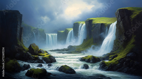 Beautiful waterfall landscape © Lohan