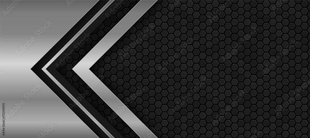 The dark background consists of reflective metallic lines. hexagonal metal texture background The dark background consists of reflective metallic lines. hexagonal metal texture background