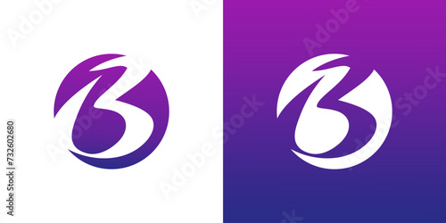 initial letter logo b circle shape photo