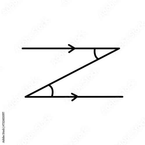 Hand drawn angles on parallel lines