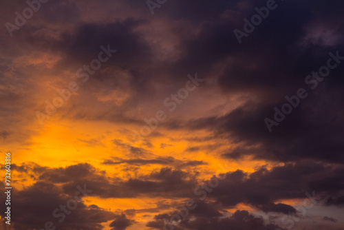 beautiful views of the sunset sky and sunrise sky with colorful clouds