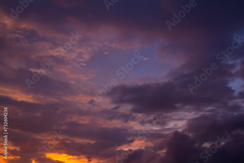 beautiful views of the sunset sky and sunrise sky with colorful clouds © dwara