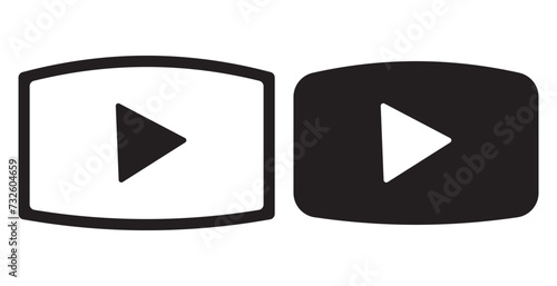 Play icon set in different styles, video play button signs isolated - vector