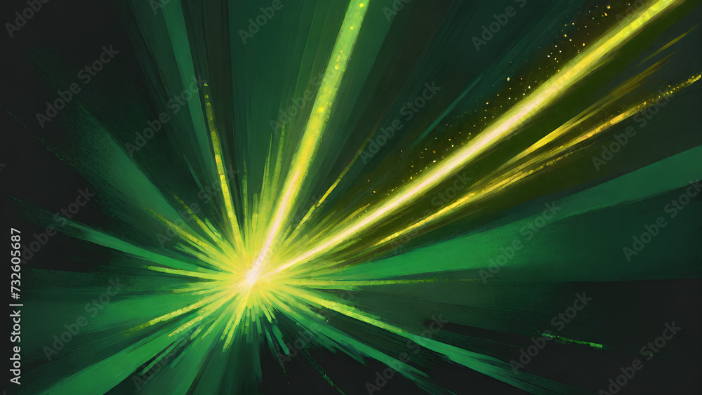 Abstract Background of Asymmetric blur of green and yellow light ray Abstract Background of Asymmetric blur of green and yellow light ray