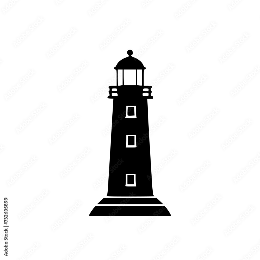 lighthouse icon vector - flat design