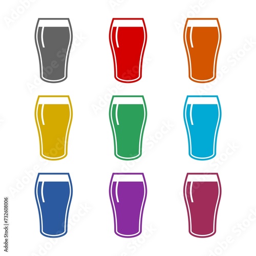 Beer glass  icon isolated on white background. Set icons colorful