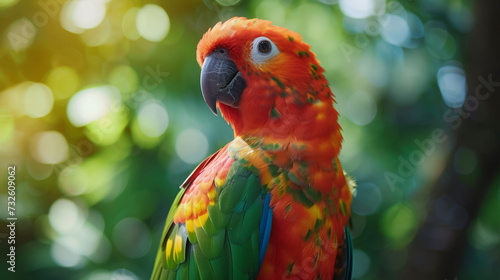 a colorful parrot realistic photo