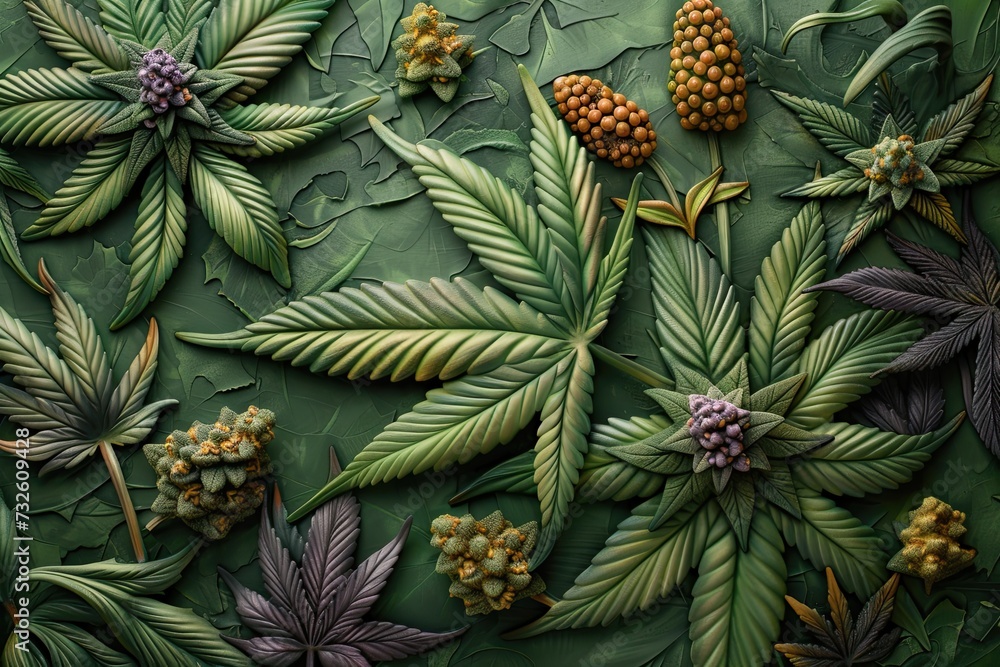 Obraz premium Cannabis effect texture
