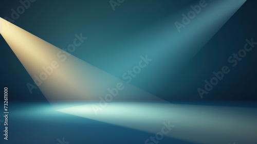 A spotlight with a cool blue hue highlighting a circular area.