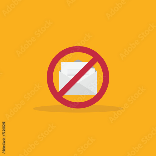 Spamming mailbox icon. Email hacking and spam warning symbol. EPS10 Vector Illustration.	