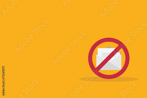 Spamming mailbox icon. Email hacking and spam warning symbol. EPS10 Vector Illustration.	