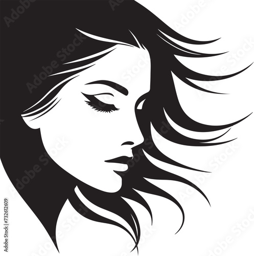 Wallpaper Mural Woman face silhouette vector art Torontodigital.ca