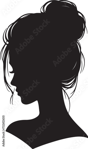 Woman face silhouette vector art