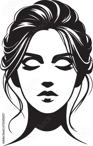 Woman face silhouette vector art