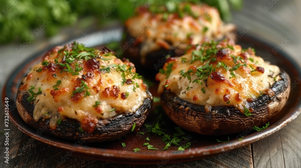 Cheese stuffed portobello mushroom Cheese stuffed portobello mushroom