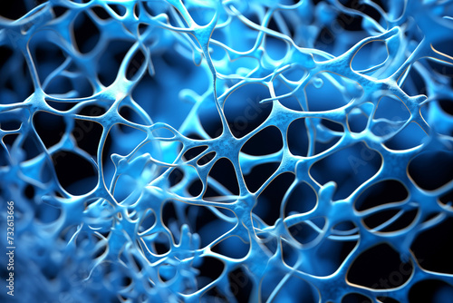 Electron microscopy of brain neural network, cells of brain, © Jessada