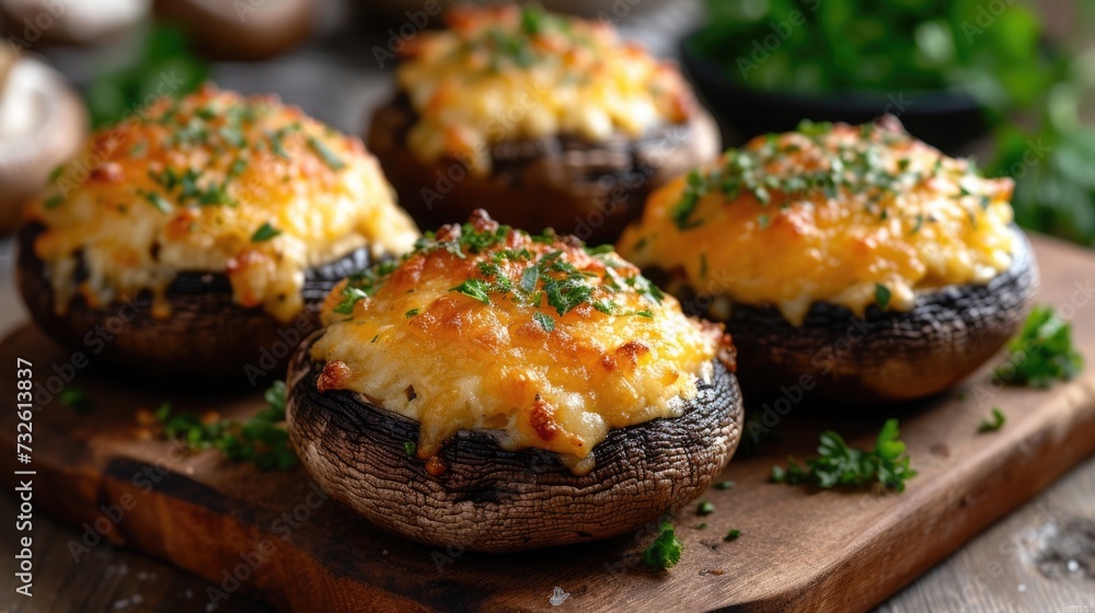 Cheese stuffed portobello mushroom Cheese stuffed portobello mushroom