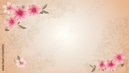 pink background with flowers