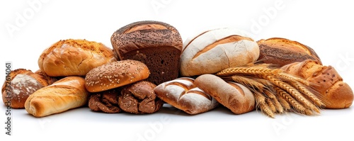 A Pile of Different Types of Bread
