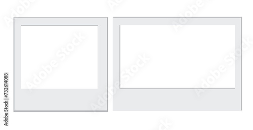 Empty white photo frame. Set realistic photo card frame mockup - vector for stock