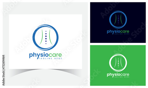 Physiotherapy Logo Design Template With Circle.