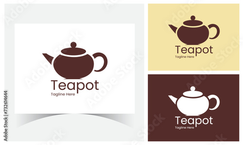 Drink Traditional Teapot Logo Design Template.