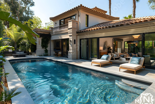 LOS ANGELES, UNITED STATES - A Luxury Custom Built house with backyard pool in Los Angeles © Jawad