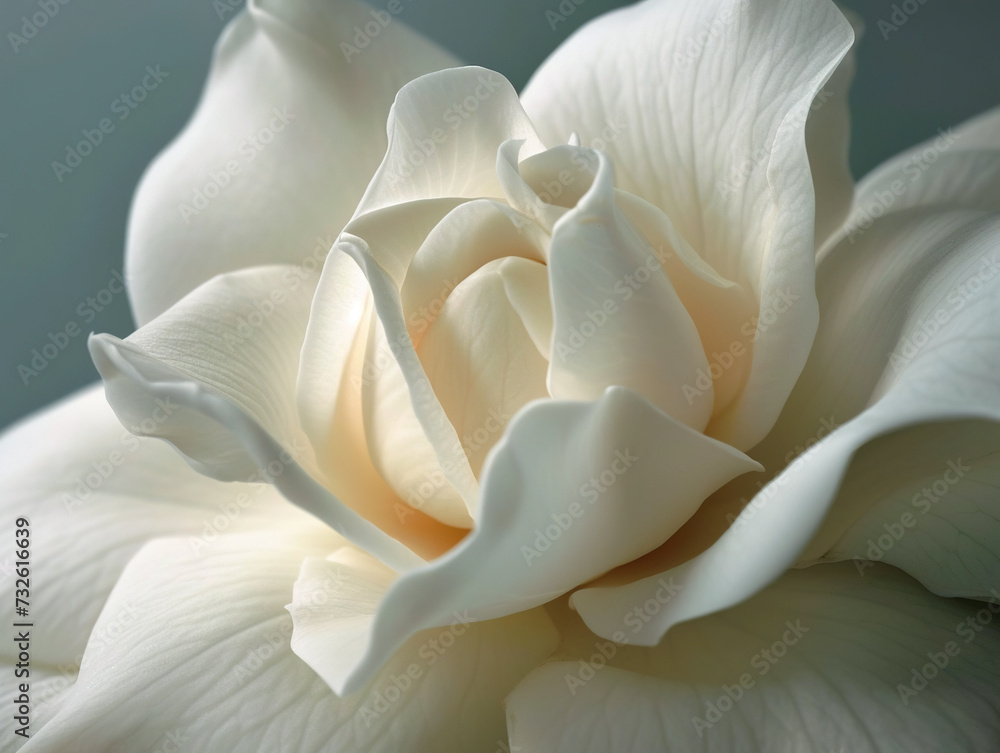 Fototapeta premium Fresh white rose flower, close-up.