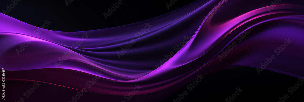 Abstract metallic shiny purple lines on black background. Digital technology communication, 5G, science, music. Abstract metallic shiny purple lines on black background. Digital technology communication, 5G, science, music.