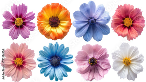 spring colorful flower on white background photo