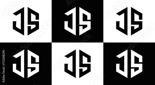 JS logo. JS set , J S design. White JS letter. JS, J S letter logo design. Initial letter JS letter logo set, linked circle uppercase monogram logo. J S letter logo vector design.	
 photo