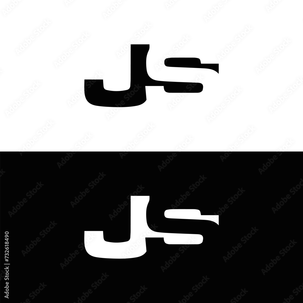 JS logo. JS set , J S design. White JS letter. JS, J S letter logo ...