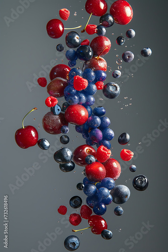 blue and red fruits in